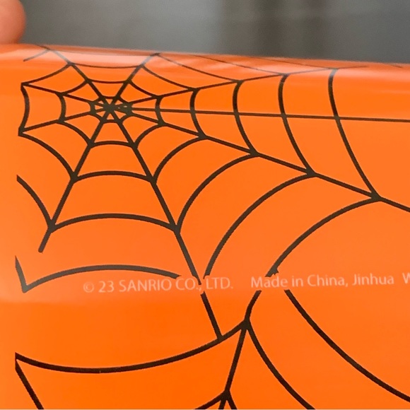 Hello Kitty in Black Cat Costume Stainless Steel Halloween Tumbler - Spider Web - Picture 8 of 10